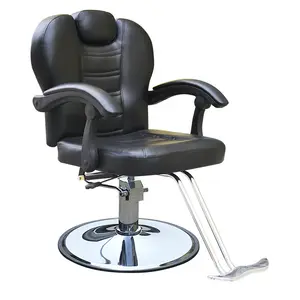Classic Black Modern Men metal fancy Hair Salon Barber Shop Equipment Barber Chair With good Leather Beauty Salon Furniture