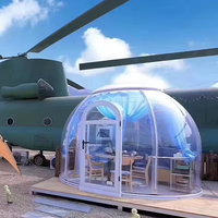 Dôme de camping transparent haut de gamme quatre saisons en polycarbonate avec structure en aluminium aéronautique 6063, une chambre et un salon, pour un glamping de luxe