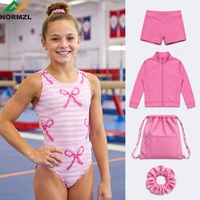Service tout-en-un : Justaucorps de gymnastique, vêtements d'entraînement, survêtement d'échauffement, sac à cordon, chouchous pour cheveux, tenues de gymnastique pour enfants