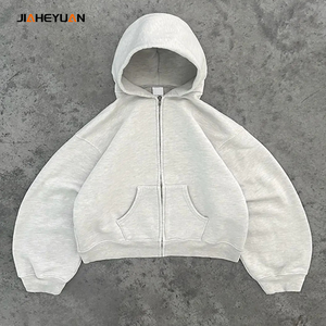 Completo da Uomo Due Pezzi Personalizzato Oversize con Felpa Corta Boxy con Zip e Pantaloni Larghi di Alta Qualità - Product Image 2