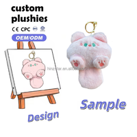 Porte-clés en peluche chat de dessin animé Kawaii, mini jouet en peluche doux, pendentif de sac, accessoires décoratifs