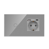 Interrupteur mural et prises électriques 1/2/3 Gang 1 Way Wall Touch Switch