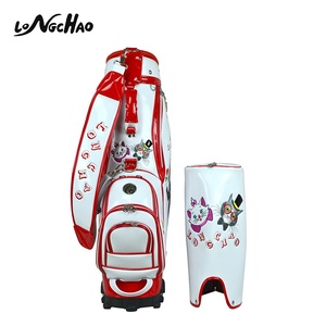 Stylish custom logo leather <span class=keywords><strong>golf</strong></span> bag 5 divider for women with wheel - Product Image 4