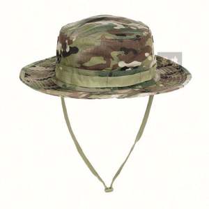 Chapeau de pêcheur unisexe en toile unie avec cordon de serrage, idéal pour le camping, la pêche, la randonnée, la jungle, le camouflage, les voyages et le quotidien - Product Image 2