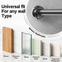 ARODDY Tringle à rideau de tension robuste pour patio, sans perçage, avec support d'emballage personnalisé, pour tube de 28 mm, 39,0-50,4 pouces