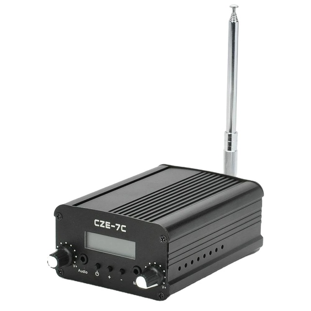 1W/7W Stereo PLL FM Transmitter Broadcast Radio Station CZE-7C 76-108MHZ + TNC Antenna + Power Supply+Audio Cable