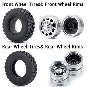 2PCS Moyeu de roue avant et 4PCS Moyeu de roue arrière et 10PCS Pneus de roue pour <span class=keywords><strong>Tamiya</strong></span> 1/14 RC Trailer Tractor Truck Parts - Product Image 6