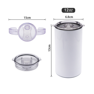 12oz trẻ em sippy cup bé chai nước BPA free thép không gỉ thẳng thăng hoa khoảng trống Tumbler bé sippy cup với 2 nắp - Product Image 2
