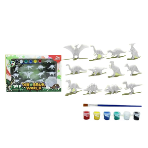 AJB confezione da 12 giocattoli da <span class=keywords><strong>disegno</strong></span> di <span class=keywords><strong>dinosauro</strong></span> in plastica colorata per bambini Set da gioco educativo per bambini - Product Image 1