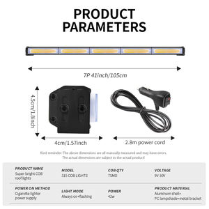 Nouvelle barre lumineuse <span class=keywords><strong>LED</strong></span> de signalisation d'urgence pour trafic routier, 41 pouces, IP65, étanche, réglable, haute luminosité, COB, clignotante - Product Image 4