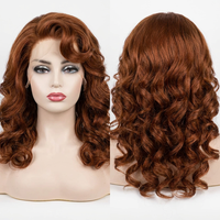 Perruques synthétiques HD Lace Front transparentes, courtes, ondulées, résistantes à la chaleur, sans colle, avec ligne de cheveux bouclée réglable, haute densité