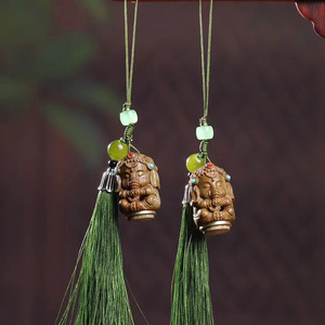 Green Sandalwood Carved <b>Elephant</b> Pendant Keychain Chinese Style Mobile Phone <b>Decoration</b> 32x22cm - Product Image 1