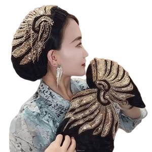 Nouveau chapeau hijab musulman à sequins perlés, pull tricoté, bonnet brodé, nylon, écologique, respirant, convient à tous - Product Image 5