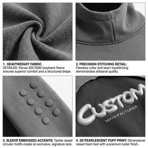 Sudadera con Capucha Personalizada con Estampado de Patchwork, Nueva Colección de Primavera, Lavado Enzimático, Hombros Caídos, Costuras en Contraste, Logotipo Bordado Personalizado - Product Image 2