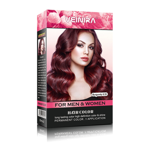 Crema di colore dei capelli arricchito con pianta naturale estratto di funzionamento facile casa uso del salone borgogna vino rosso - Product Image 2