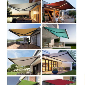 Großhandel Sonnenschutz Faltarm Motorisierte Außenmarkise Vollkassette mit LED-Beleuchtung Polysegel - Product Image 4