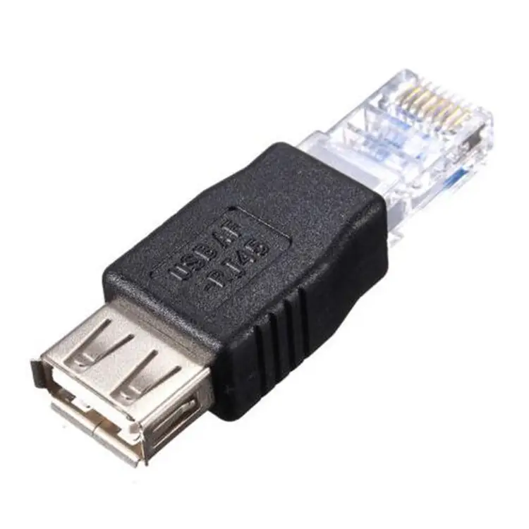 Toptan USB 2.0 tip A dişi Ethernet RJ45 8P8C erkek konnektör adaptörü USB RJ45 için yönlendirici ADSL Modem