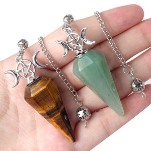 Pendule de méditation <span class=keywords><strong>hypnotique</strong></span> Chakra hexagonal cristal de guérison pierre pointue pendule de radiesthésie Wicca thérapie cadeau spirituel - Product Image 3
