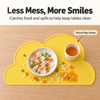 Set de table en silicone en forme de nuage, imperméable, antidérapant, résistant à la chaleur, réutilisable, pour l'alimentation