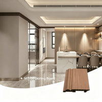 Plinthe décorative en bois naturel grainé MT100, étanche, ignifuge classe B1, grade E0, pour murs de villas de luxe et salons