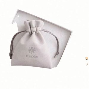 Bolsas de Regalo Plegables Reutilizables con Logotipo Impreso Personalizado, Bolsas de Tela de Lino, Algodón y Terciopelo con Cordón - Product Image 2