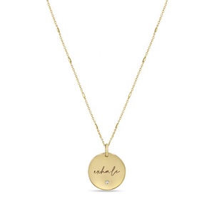 Yiwu-Cadena de eslabones de acero inoxidable, cadena de cilindro redondo, borde cuadrado, piedra de nacimiento, Spirit Hopeful Tag, collar - Product Image 3