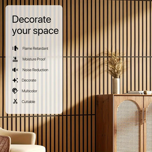 Akustik paneller Polyester paneller polyester alt çıtalar ahşap kaplama akustik paneller duvar ve tavan için MDF - Product Image 2