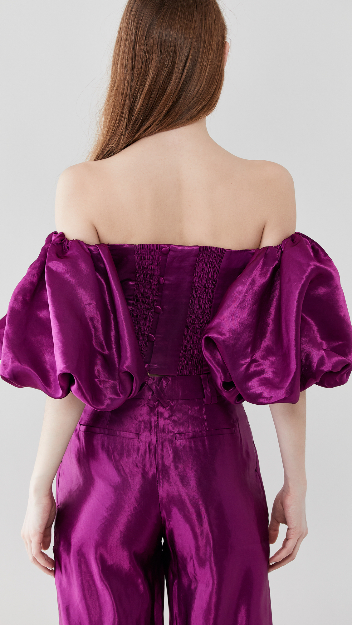 Women Hollow Out Two Piece Set Sexy Elegant off Shoulder Puff Sleeves Smocking Pleat 2piece Women Outfit · image 3
