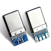 Connecteur USB femelle Type C 3.0 en acier inoxydable pour port de charge mobile et applications PCB