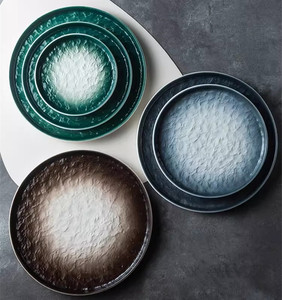 Platos de Porcelana Japonesa Mate con Patrón de Piedra, Redondos, para Bistec, <span class=keywords><strong>Sushi</strong></span>, Platos de Cena para Restaurante - Product Image 3
