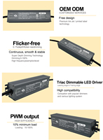 Fuente de Alimentación LED de CC de 12V 24V con Certificación UL ETL SAA CE, Transformador de 30W 50W 60W 100W 150W 300W 320W 400W 600W, Controlador LED Regulable Triac