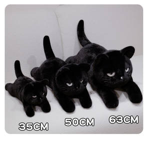 Unisex schattige, goed verkopende zwarte kattenknuffel van hoge kwaliteit, zacht PP-katoen gevuld, aanpasbare maten voor diverse gelegenheden - Product Image 6