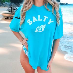 Camisetas de Playa de Verano Personalizadas con el Logotipo de Tu Propia Marca, Camisetas Ajustadas de Algodón, Camisetas Estampadas para Mujer - Product Image 3