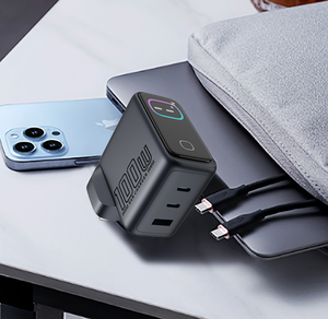 อะแดปเตอร์ชาร์จเร็ว 100W GaN พร้อมหน้าจอ TFT อัจฉริยะ 3 พอร์ต PD สำหรับ MacBook Pro, iPhone 16/15, แล็ปท็อป และแท็บเล็ต - Product Image 5