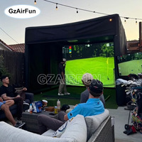 GZAIRFUN X-1584 Simulateur de golf gonflable mobile avec projecteur, portable pour l'entraînement en intérieur/extérieur