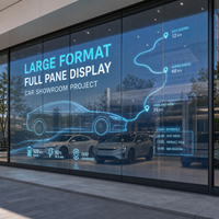 Écran LED transparent grand format pour vitrine de concession automobile, affichage sur mur de verre