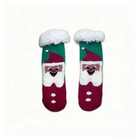 Chaussettes de sol pour tout-petits en peluche style élan antidérapantes en tricot