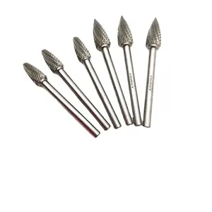 5 fraises en carbure de tungstène pour perceuse rotative, meuleuse à matrices de sculpture