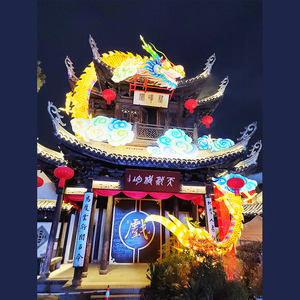 فوانيس تنين من الحرير بالعام الجديد الصينية للديكور في الأماكن الخارجية كبيرة الحجم للبيع - Product Image 3