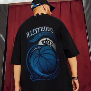 <span class=keywords><strong>เสื้อ</strong></span>ยืดแขนสั้นลายสตรีทแบบยุโรปและสหรัฐอเมริกาเสื้อยืดทรงหลวมสำหรับผู้ชายเทรนด์ขนาดใหญ่ใส่สบาย - Product Image 4