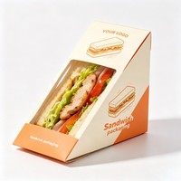 Cajas de Embalaje de Alimentos Biodegradables de Papel Kraft para Sándwiches, Contenedores Desechables para Almacenamiento de Alimentos para Llevar