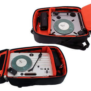 กระเป๋าเป้สะพายหลังสำหรับดีเจ 7 นิ้ว พร้อมช่องเก็บแผ่นเสียงและอุปกรณ์เสริม น้ำหนักเบา เหมาะสำหรับใส่เครื่องเล่นแผ่นเสียงแบบพกพา - Product Image 3