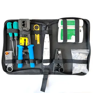 Professional Feed ผ่านเครือข่ายซ่อมชุดเครื่องมือ RJ45 RJ11 RJ12เครือข่าย LAN Cable Tester RJ45 Crimper Crimping คีมเครื่องมือ