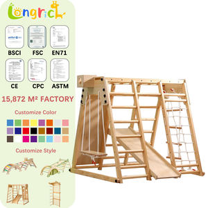 Triangle d'escalade en bois Montessori pour enfants tipi Playhouse Jungle Gym ensemble de jeu pour enfants aire de jeux intérieure en bois - Product Image 1