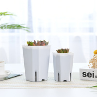 Pot Plastik Persegi Tinggi 15*18.3cm, 3 Warna, Besar, untuk Sukulen, Kaktus, dan Bunga