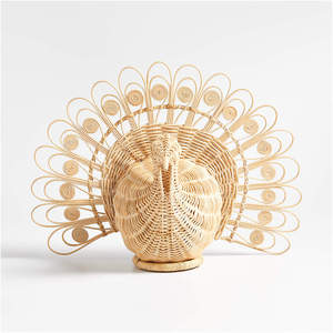 Decoración de mesa de <span class=keywords><strong>pavo</strong></span> decorativa de ratán tejido Ideal caliente único decoración de pared de mimbre proveedor de Vietnam al por mayor - Product Image 1