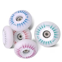 Heißer Verkauf: Leuchtende LED-PU-Rollen mit hoher Rückprallkraft, 76mm, 80mm, 84mm, 90mm, 100mm, 110mm – Rollschuh-Rollen für Inline-Skates