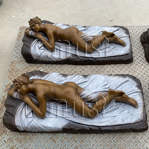 Estatua <span class=keywords><strong>de</strong></span> Mujer Desnuda con los Ojos Vendados <span class=keywords><strong>de</strong></span> Bronce MUSI, Acostada en el Suelo, en Existencia - Product Image 2