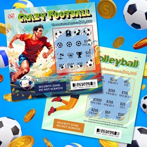 Winning <b>Scratch</b> Lottery Lucky Custom Full Color Printing Black Core Paper Ball Sports Design for Tournaments & Events - Product Image 1