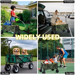 All-Terrain Outdoor Tuinkar Zware Roestvrijstalen Inklapbare Vouwwagen Voor Winkelen Met Oem-Ondersteuning Opvouwbare Kar - Product Image 6